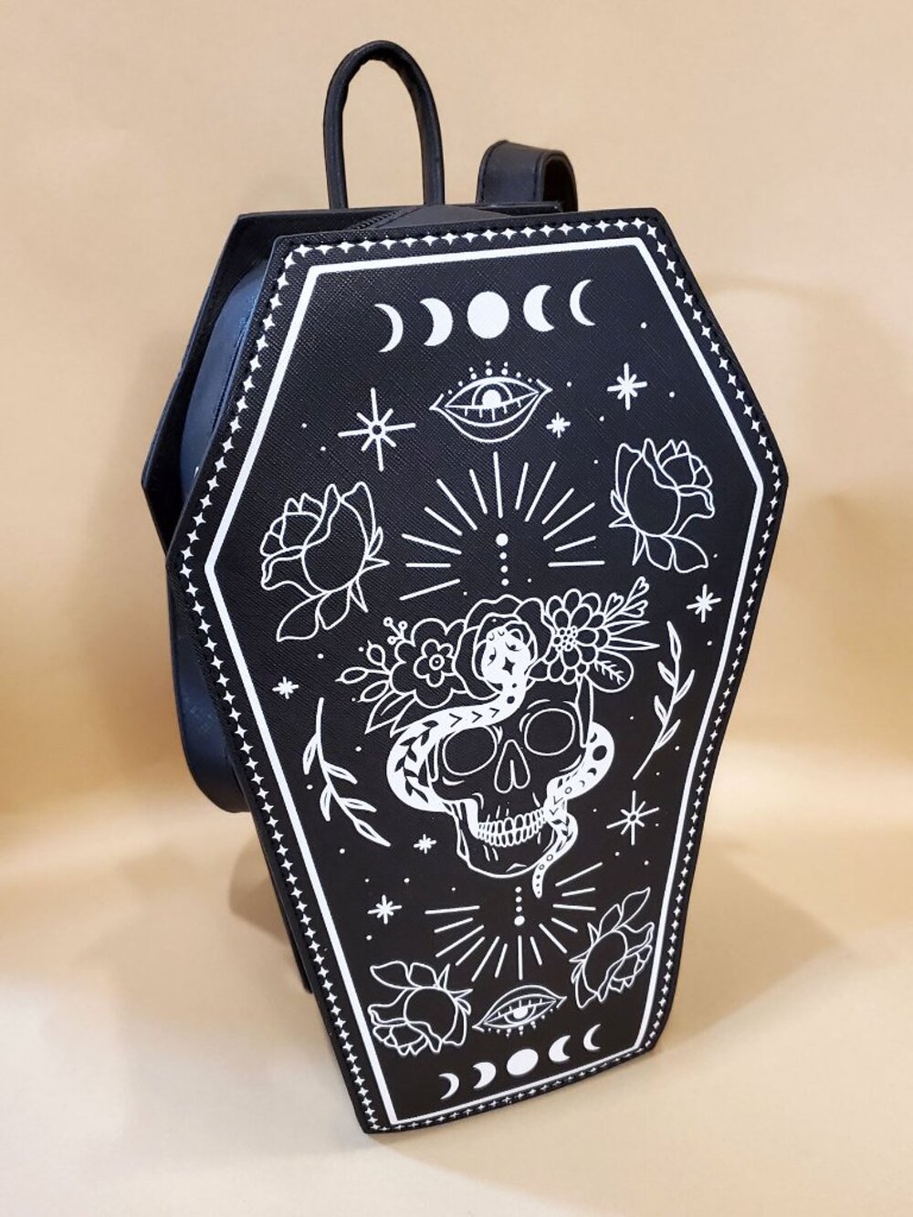 Coffin Backpack Purse Black